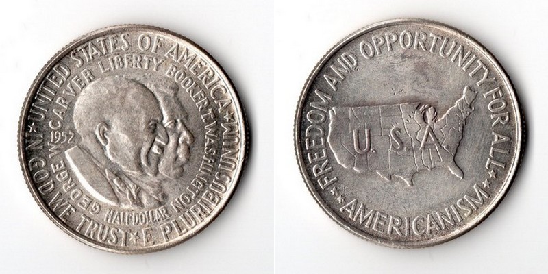  USA  Half Dollar  1952  B. T. Washington and J. Wachington Carver  FM-Frankfurt  Feinsilber: 11,25g   