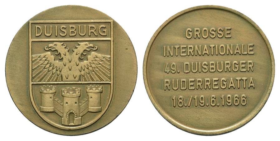  Bronzemedaille Internationale Ruderregatta 1966; Ø 38 mm, 23,2 g   