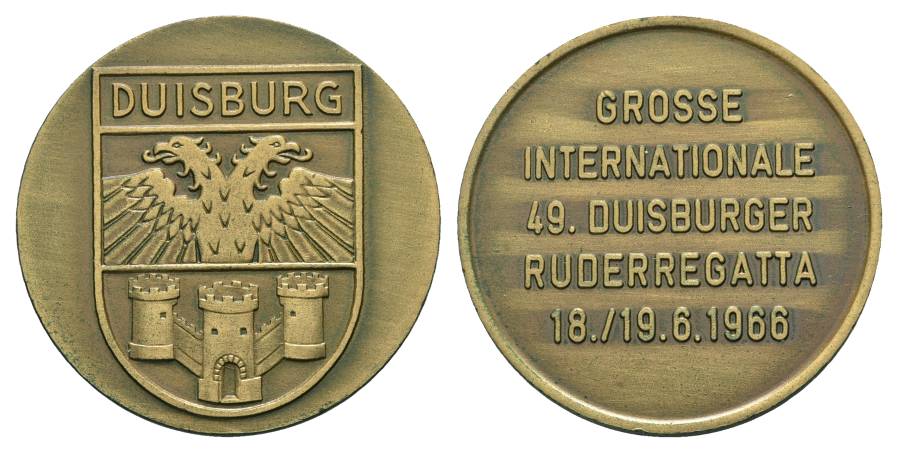  Bronzemedaille Internationale Ruderregatta 1966; Ø 39 mm, 22,9 g   