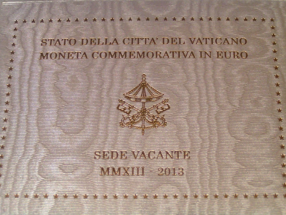  Vatikan sede vacante 2 Euro 2013  Originalfolder   