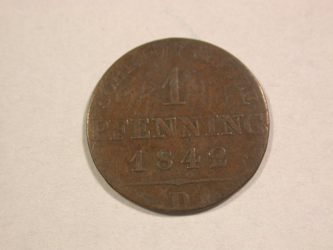  C06 Preussen  1 Pfennig 1842 D in f.ss Originalbilder   