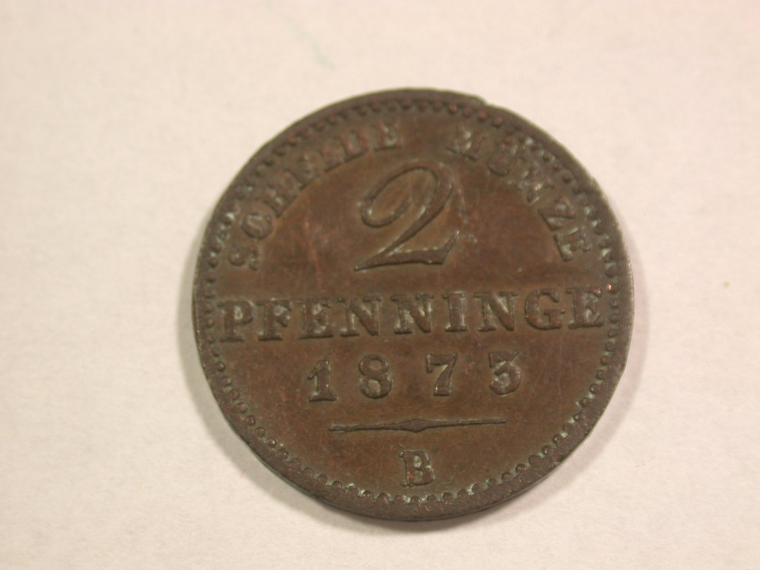  C06 Preussen 2 Pfennig 1873 B in ss/ss+  Originalbilder   