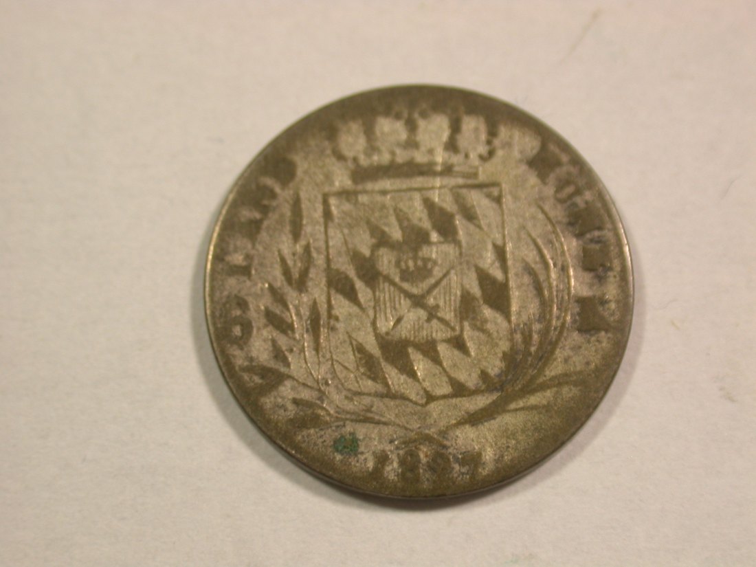 C06 Bayern 6 Kreuzer 1827 in f.schön Originalbilder