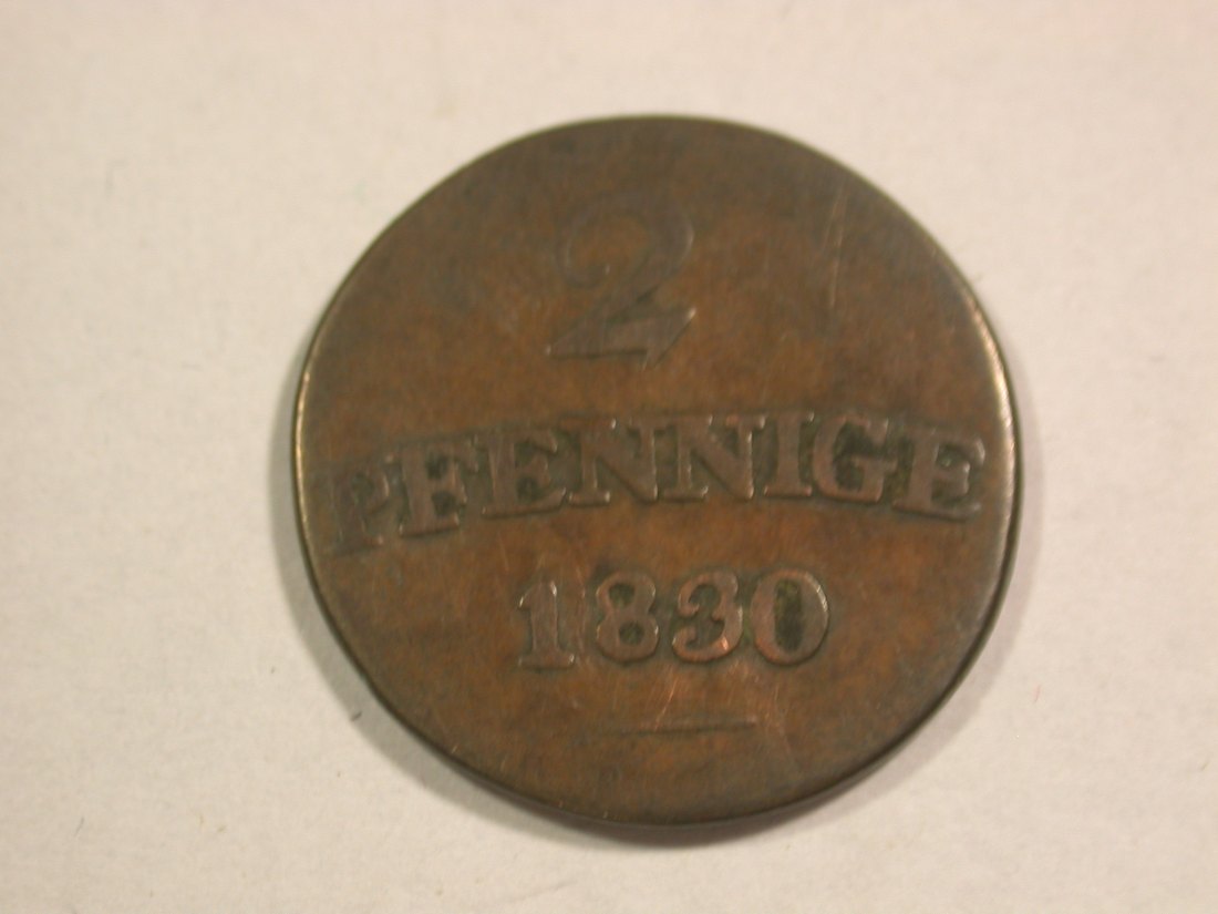 C06 Sachsen Weimar Eisenach 2 Pfennig 1830 in f.schön Originalbilder