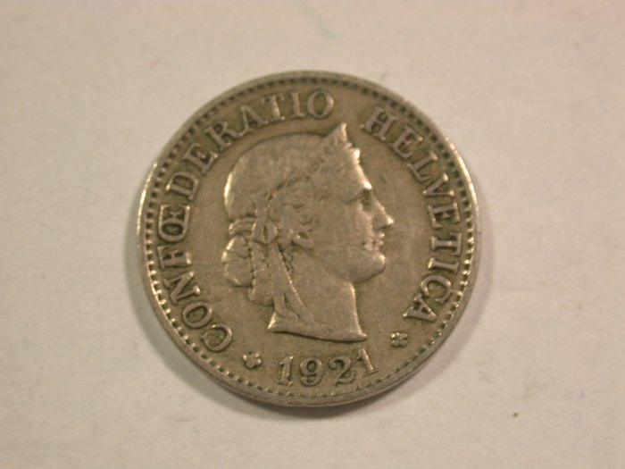 C06 Schweiz 10 Rappen 1921 in f.ss/ss Originalbilder