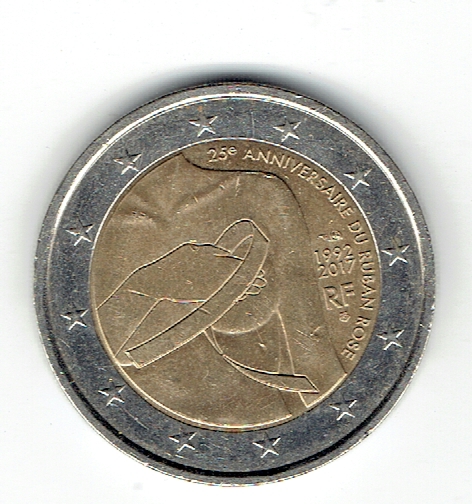  2 Euro Frankreich 2017 (Rosa Schleife)(g1123)   