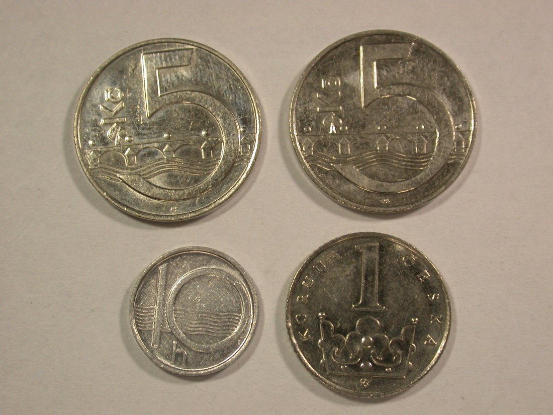  HOT-Lot CR Tschechische Rep. 1994  4 Münzen  Originalbilder   