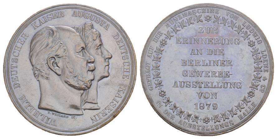  Bronzemedaille Berliner Gewerbeausstellung 1879; 23,64 g, Ø 38,09 mm   