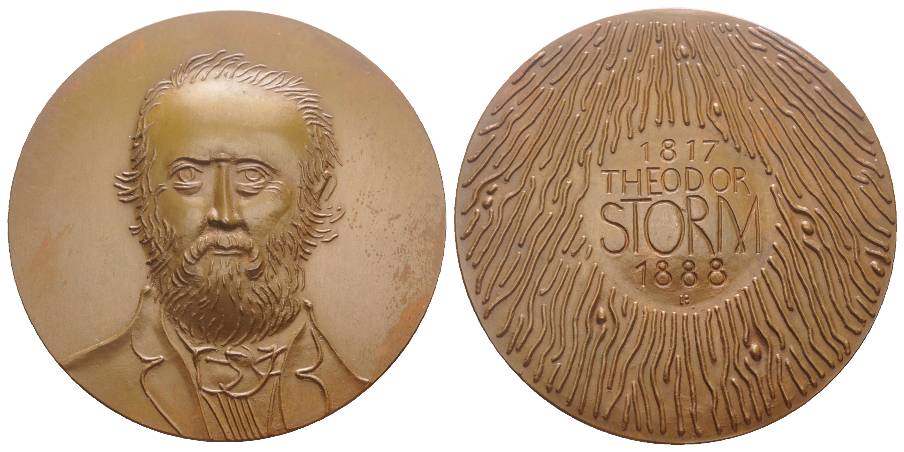  Bronzemedaille Theodor Storm 1888; 51 g, Ø 61,06 mm   