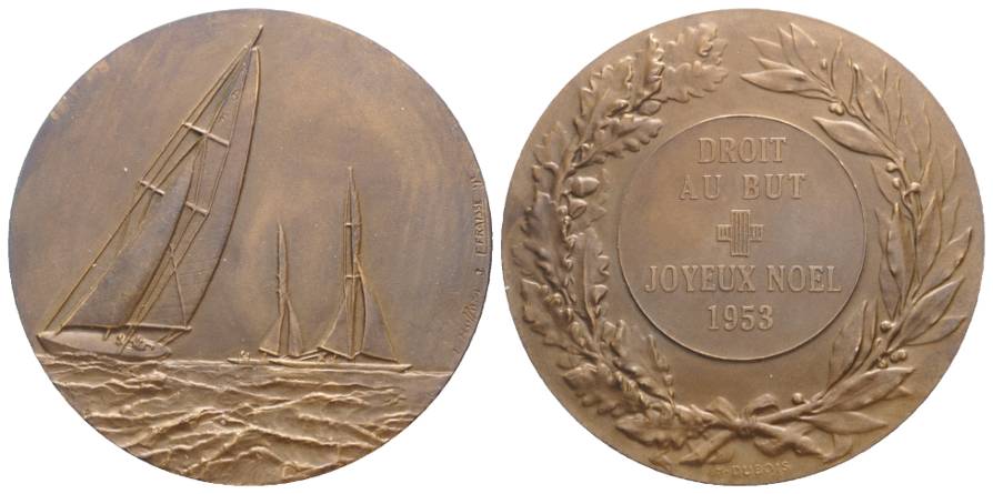  Bronzemedaille Joyeux Noel 1953; 59,25 g, Ø 50 mm   