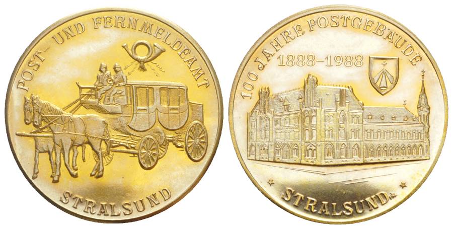  Stralsund, Bronzemedaille Post 1988; 26,59 g, Ø 40,53 mm   