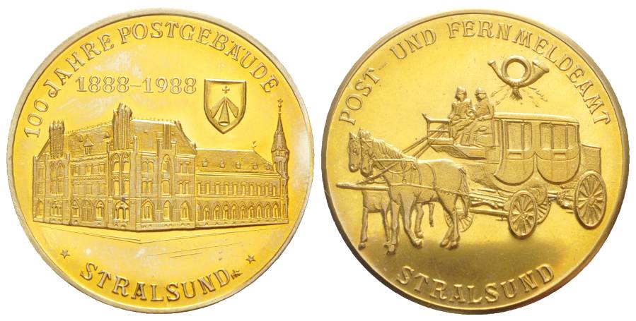  Stralsund, Bronzemedaille Post 1988; 25,71 g, Ø 40,53 mm   