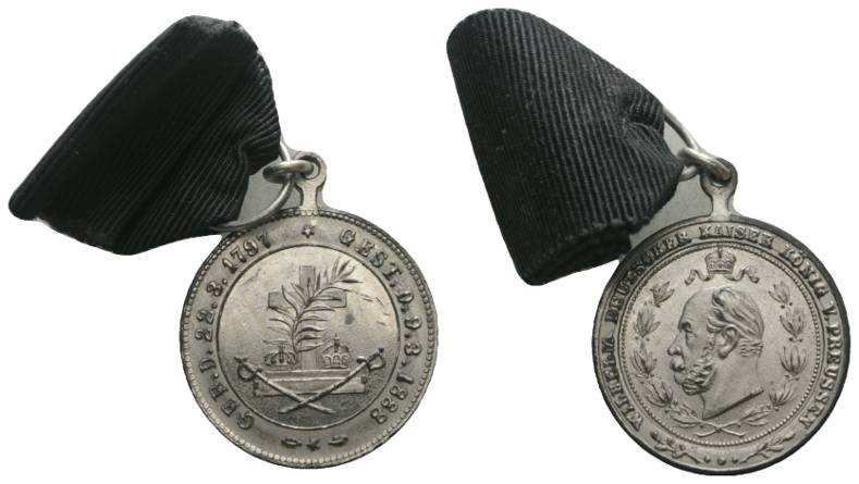  Preußen, Medaille, unedel 1888, tragbar; 7,41 g; Ø 26,55 mm   