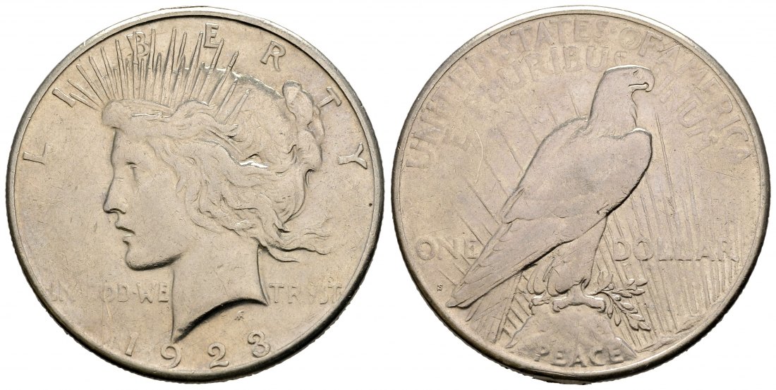 PEUS 1008 USA 24,05 g Feinsilber Peace Dollar 1923 Sehr schön
