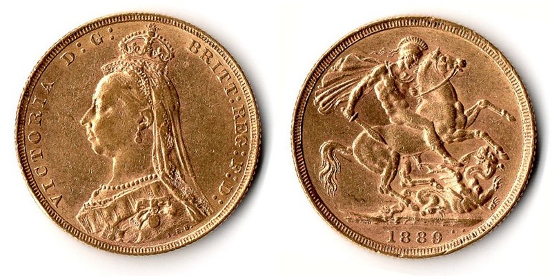 Grossbritannien  Sovereign  1889 MM-Frankfurt Feingold: 7,32g Victoria 1837-1901  