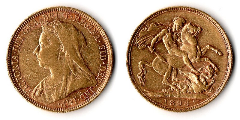Grossbritannien  Sovereign  1893 MM-Frankfurt Feingold: 7,32g Victoria 1837-1901  