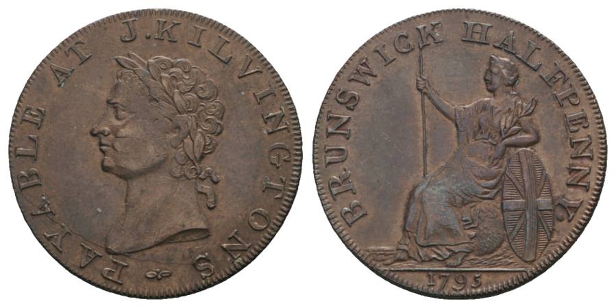  Brunswick Halfpenny 1795, Bronze; 8,94 g; Ø 28,94 mmm   