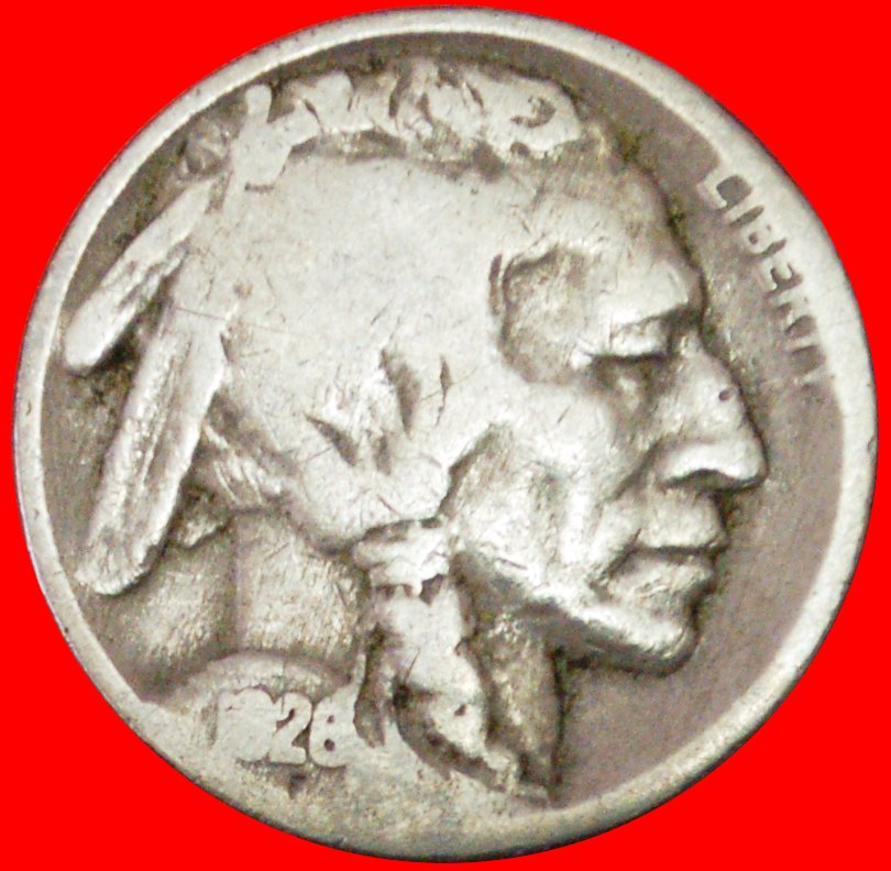  # KOPF INDIANERS 1913-1938: VEREINIGTEN STAATEN USA★5 CENTS 1926 SCHWARZER DIAMANT! OHNE VORBEHALT!   