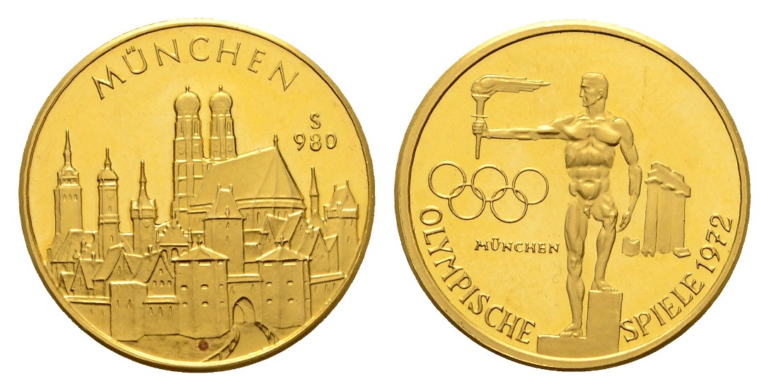  Linnartz Olympiade Goldmedaille 1972 München PP Gewicht: 3,02g/980er   