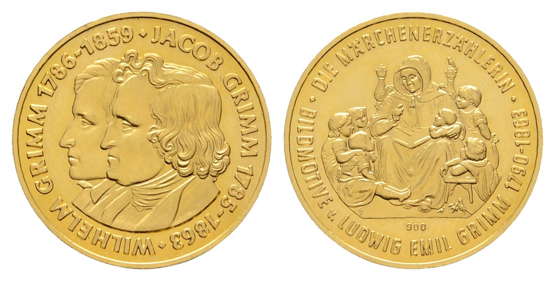 Linnartz Gebrüder Grimm Goldmedaille o.J. PP Gewicht: 7,99g/900er   