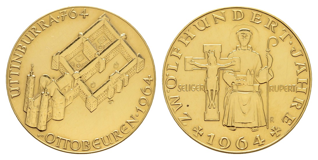  Linnartz Ottobeuren Goldmedaille 1964 ss Gewicht: 10,43g/900er   