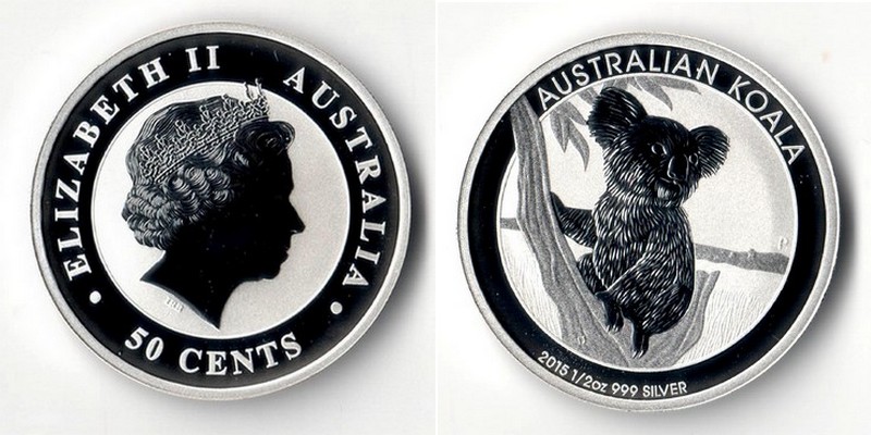  Australien  50 Cents  Koala  2015  FM-Frankfurt  Feinsilber: 15,55g   