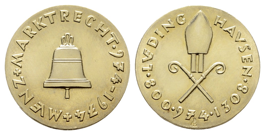  Linnartz Lüdinghausen Goldmedaille 1974 vz+ Gewicht: 14,91g/585er   