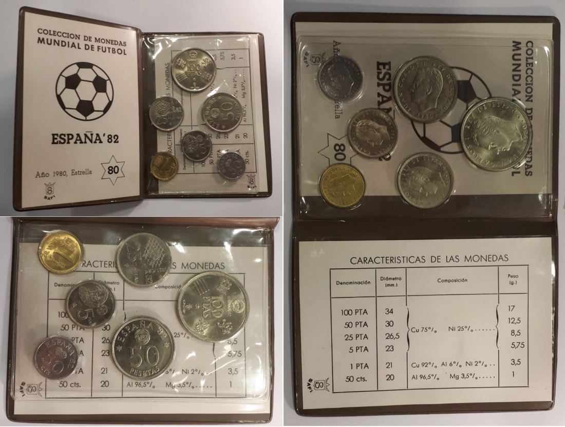  Spanien  Kursmünzensatz   1980    FM-Frankfurt   