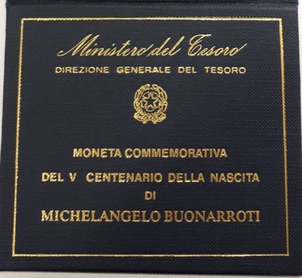  Italien 500 Lire 1975  500th Anniversary - Birth of M. Buonattoti    FM-Frankfurt  Feinsilber: 9,18g   