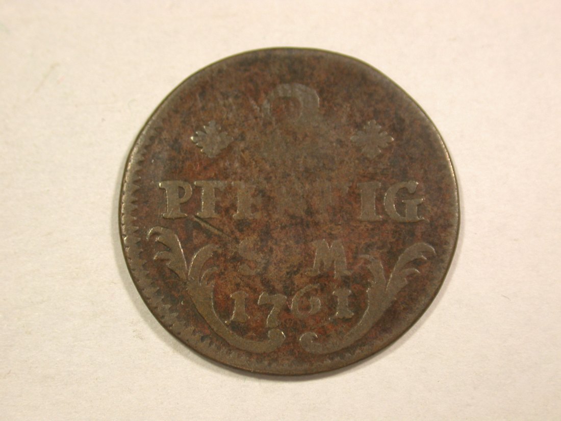  C07 Mainz  2 Pfennig 1761 in s-ss  Originalbilder   