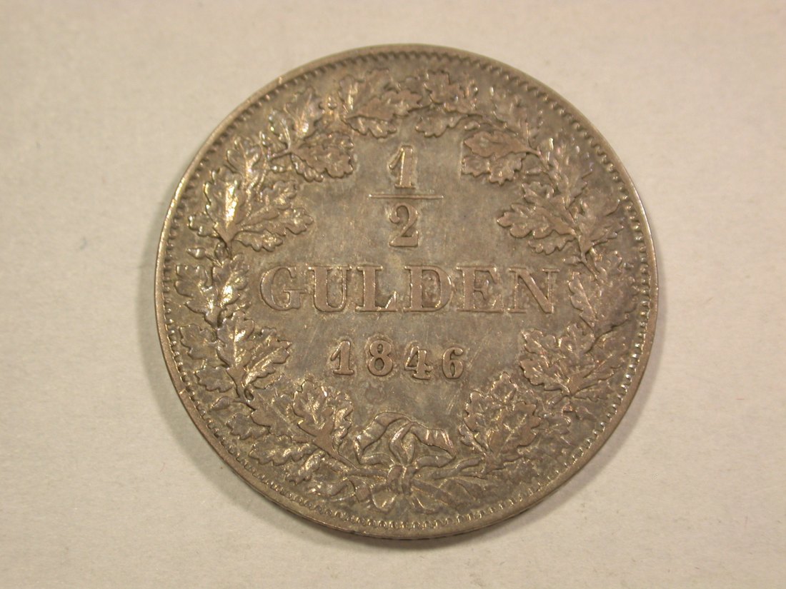  C07 Frankfurt  1/2 Gulden  1846 in ss Originalbilder   