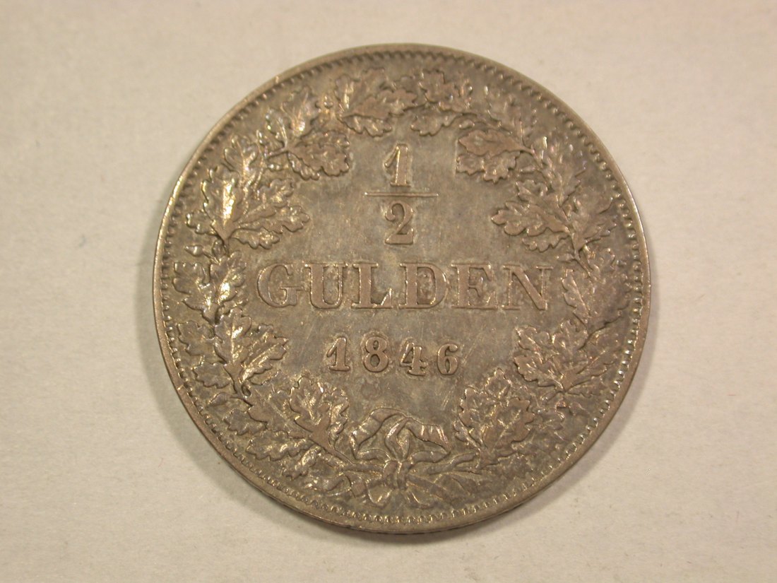 C07 Frankfurt 1/2 Gulden 1846 in ss Originalbilder