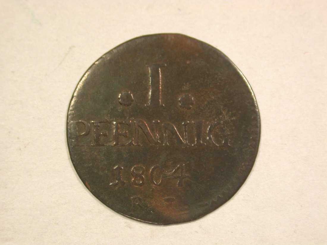 C07 Hessen Darmstadt 1 Pfennig 1804 in f.ss Originalbilder