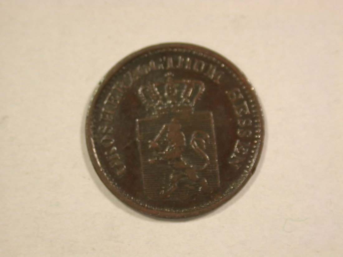  C07 Hessen Darmstadt 1 Pfennig 1867 in ss  Originalbilder   