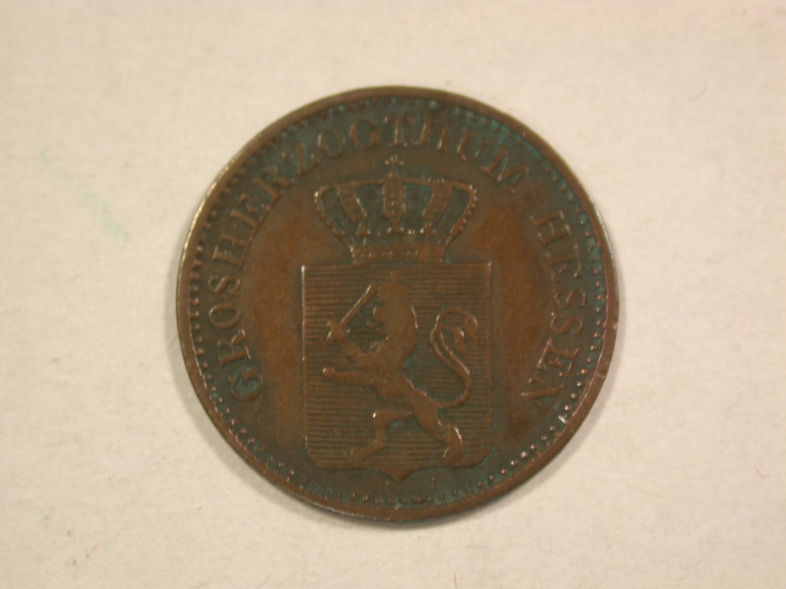  C07 Hessen Darmstadt 1 Pfennig 1865 in f.ss  Originalbilder   