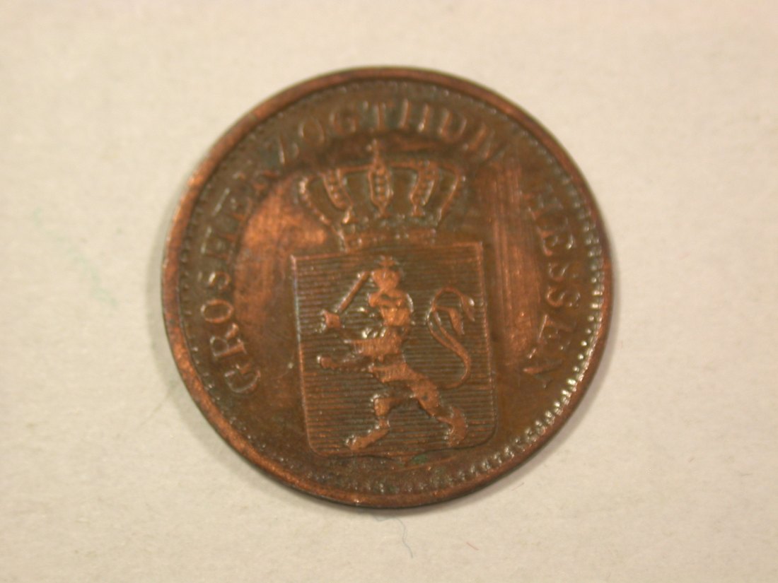  C07 Hessen Darmstadt 1 Pfennig 1870 in ss  Originalbilder   