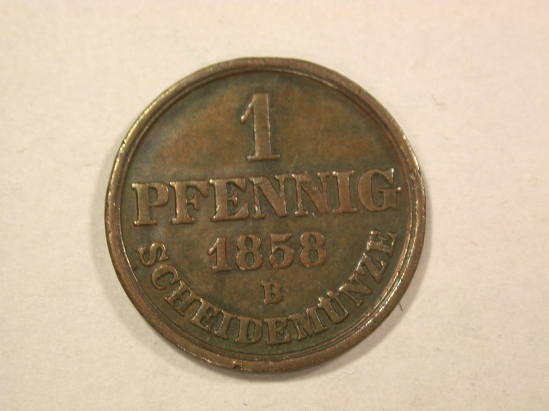  C07 Hannover 1 Pfennig  1858 in ss+  Originalbilder   