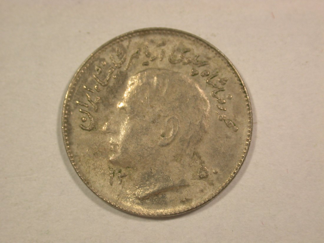 C07 Iran 1 Rial 1971 in vz-st Reza Shah Pahlavi Originalbilder