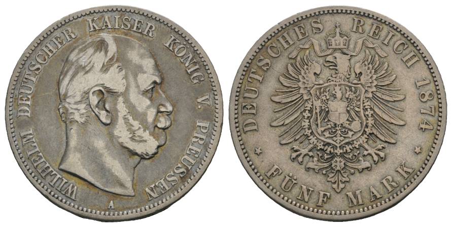  Preußen, 5 Mark 1874   