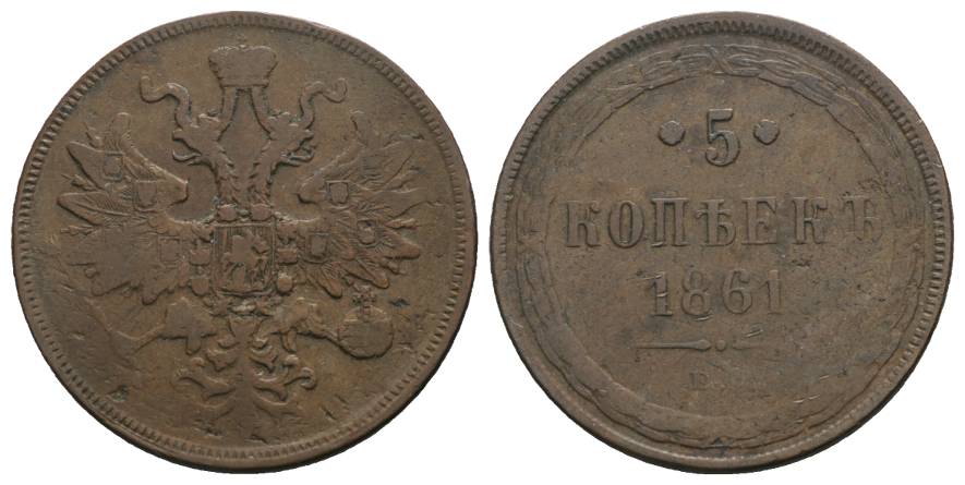  Russland, 5 Kopeken 1861   