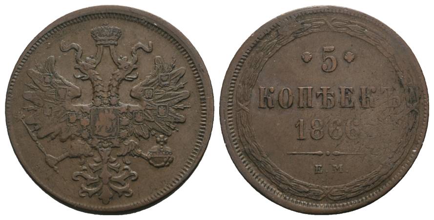  Russland, 5 Kopeken 1866   