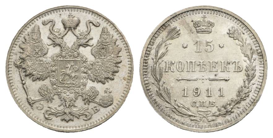  Russland, 15 Kopeken 1911   