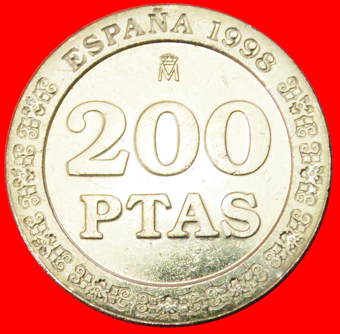 # JUAN CARLOS I (1975-2014): SPAIN ★ 200 PESETAS 1998 MINT LUSTER! LOW START ★ NO RESERVE!