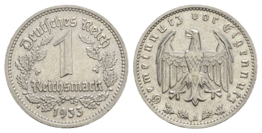  Drittes Reich, 1 Reichsmark 1933 A   