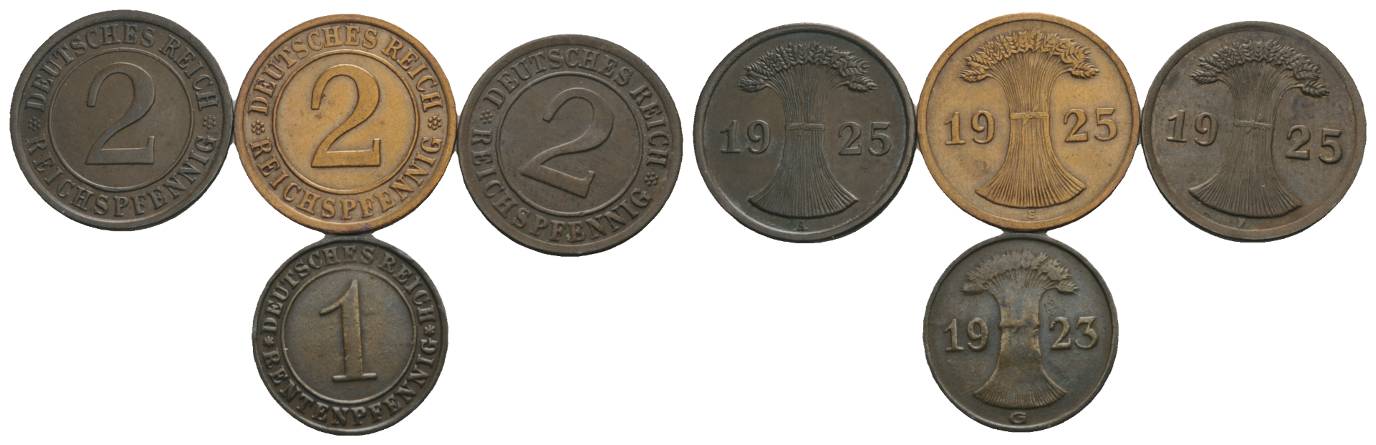  Weimarer Republik, 4 Kleinmünzen   