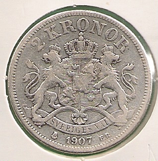  Sweden - 2 Kronen 1907   