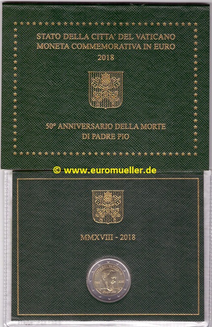 Vatikan ...2 Euro Sondermünze 2018...bu...Padre Pio   