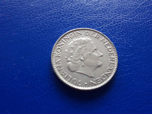 Niederlande - 1 Gulden 1958 - Silber   