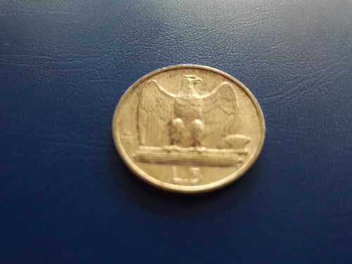  Italien - 5 Lire 1927- Silber   