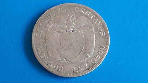  Kolumbien - 50 Cent 1915 - Silber   